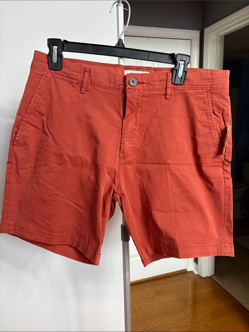 Goodthreads Men's Flat Front Chino Shorts in Rust
